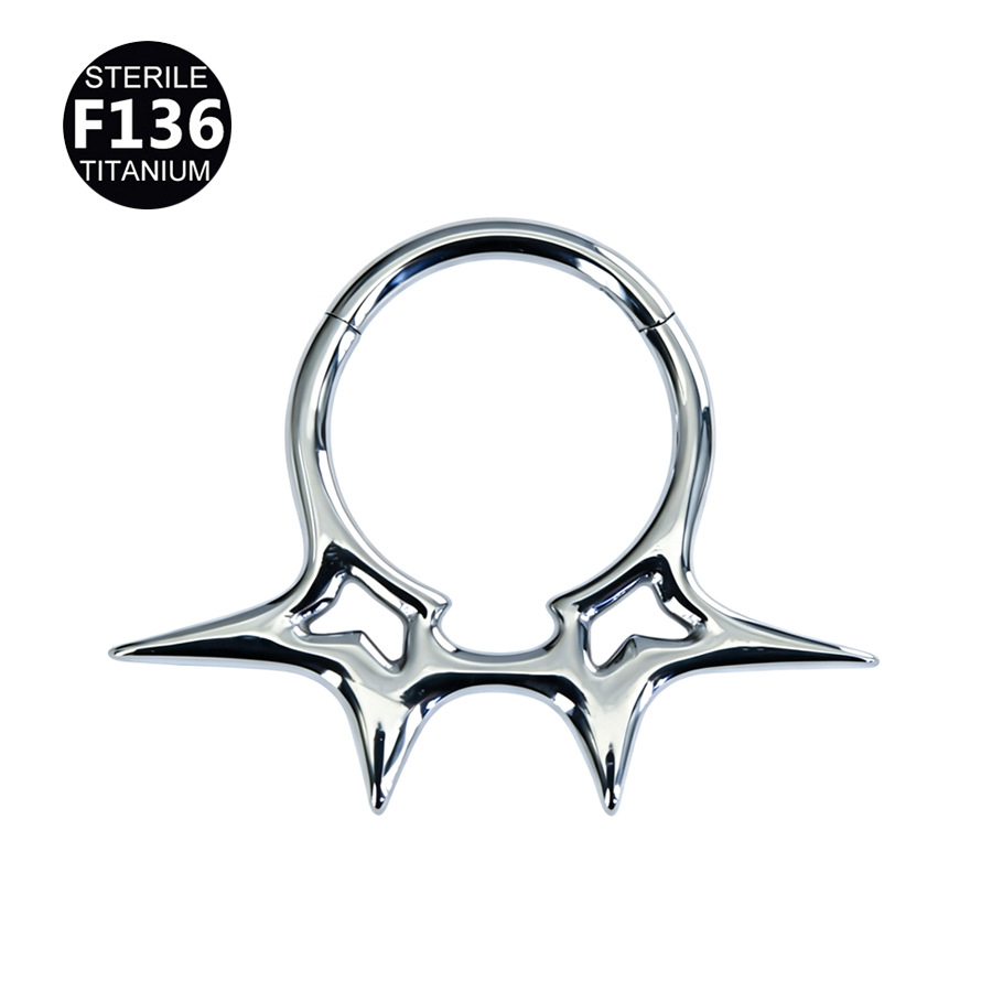 Gothic Spiked Talon Titanium Hinged Clicker 16G 10mm – F136TEP029