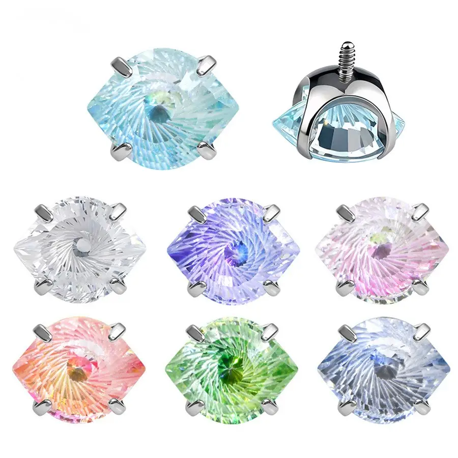 “Angel Eye” Gradient Prism Titanium Threaded Top – M0.9 Internal Threading F136TEP030