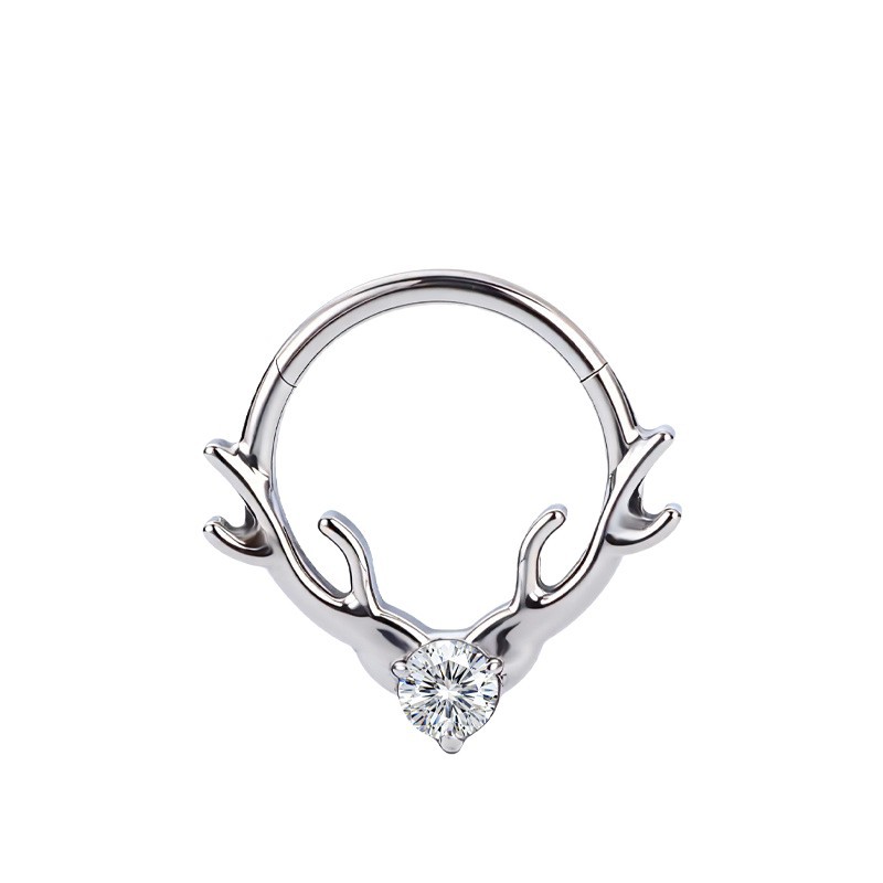 Antler Design Hinged Clicker ASTM F136 Titanium 16G - F136TEP032