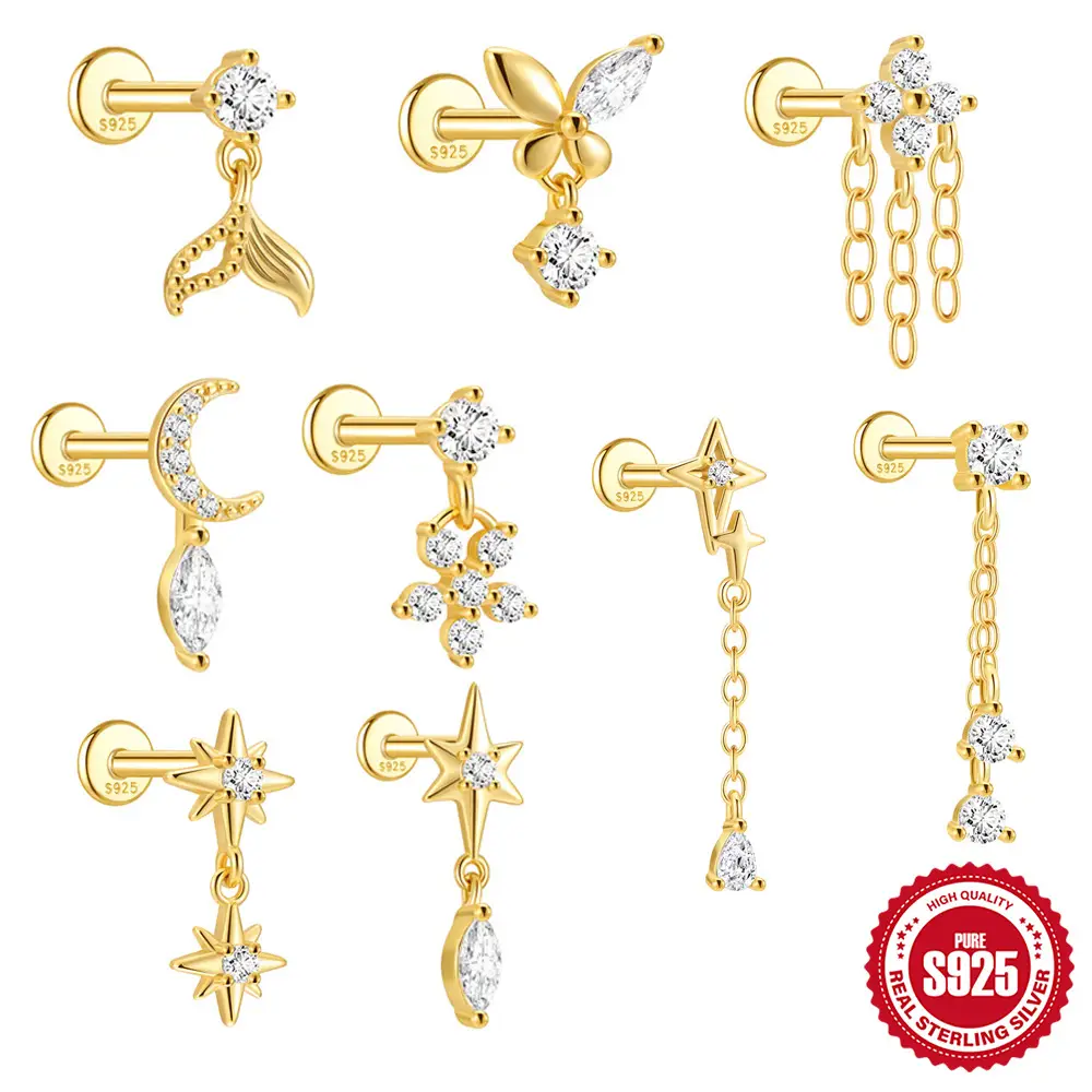 Dangle Labret Sterling Silver 16G 6mm – SP1606051